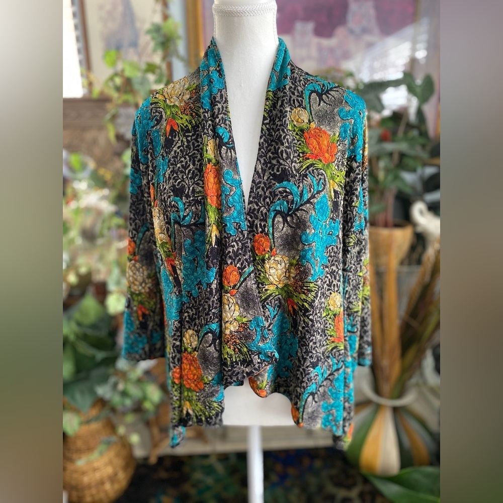 Peck & Peck colorful botanical throw over grannycore